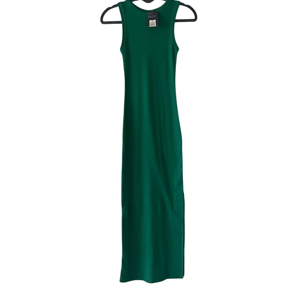 Universal‎ Thread Sleeveless Emerald Green Ribbed Maxi Dress XS NWT